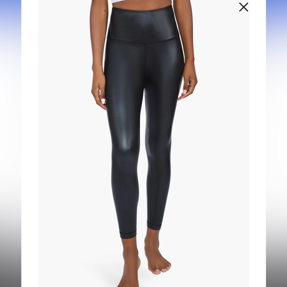 Faux Leather High Rise Ankle Leggings